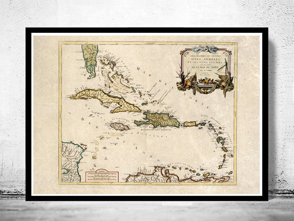 Old Map of Antilles Bahamas Bahama Islands 1779 Vintage Map | Vintage Poster Wall Art Print | Wall Map Print | Old Map Print | Map Gift