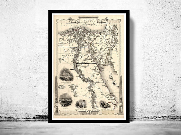 Old Map of Egypt 1800 Vintage Map | Vintage Poster Wall Art Print | Wall Map Print | Old Map Print | Map Gift | Anniversary gift