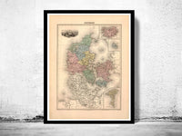 Old Map of Denmark 1892 Vintage Map | Vintage Poster Wall Art Print | Wall Map Print | Old Map Print | Map Gift | Anniversary gift