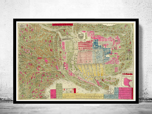 Old Map of Osaka City Japan 1884 Vintage Map | Vintage Poster Wall Art Print | Wall Map Print | Old Map Print | Map Gift | Anniversary gift