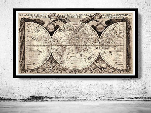 Old World Map 1630 Antique Atlas Map Vintage Map | World Map Gift World Map Print | Vintage World Map | World Map Wall Art | Map Gift