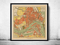 Old Map of Rotterdam The Netherlands 1911 Vintage Map | Vintage Poster Wall Art Print | Wall Map Print | Old Map Print | Map Gift