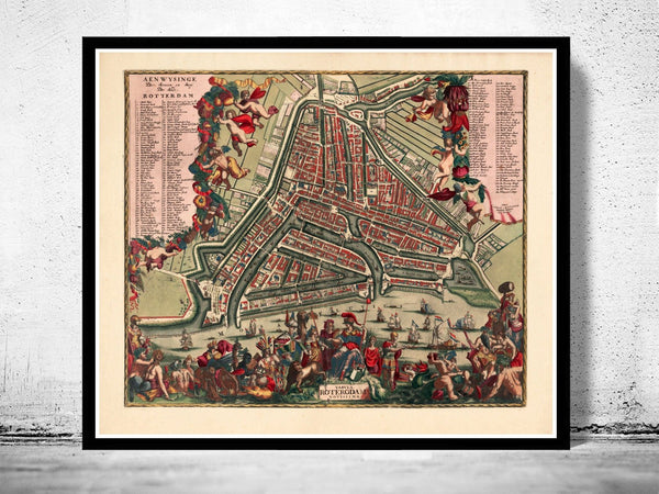 Old Map of Rotterdam Netherlands 1700 Vintage map | Vintage Poster Wall Art Print | Wall Map Print | Old Map Print | Map Gift