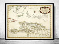 Old Map of Haiti and Dominican Republic 1725 | Vintage Poster Wall Art Print | Wall Map Print | Old Map Print | Map Gift