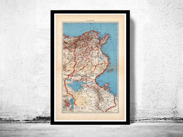 Old Map of Tunisie Tunisia 1939 Vintage Map | Vintage Poster Wall Art Print | Wall Map Print | Old Map Print | Map Gift| Housewarming Gift