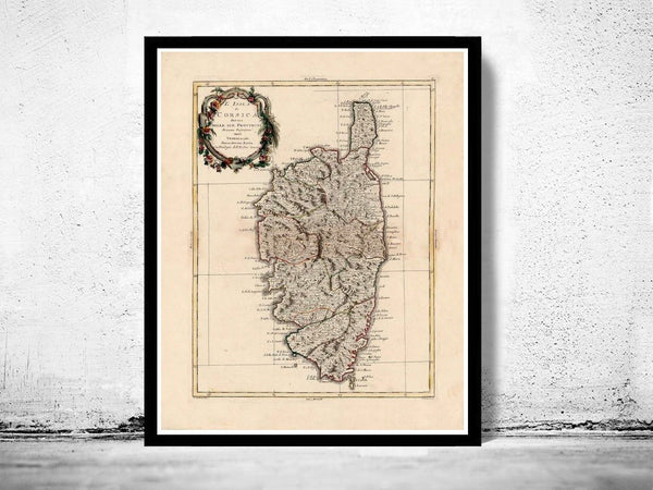 Old Map of Corsica Isle de Corse 1782 Vintage Map | Vintage Poster Wall Art Print | Wall Map Print | Old Map Print | Map Gift