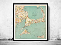 Old Map of Cape Cod 1917 Massachusetts Vintage Map | Vintage Poster Wall Art Print | Wall Map Print | Old Map Print | Map Gift