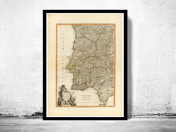 Old Map of Portugal 1794 Mapa de Portugal Portuguese map | Vintage Poster Wall Art Print | Wall Map Print | Old Map Print | Map Gift