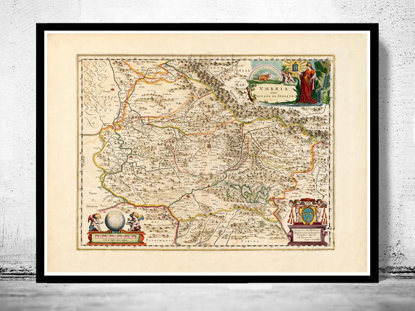 Old Map of Umbria Tuscany Toscana Italy 1662 Vintage Map | Vintage Poster Wall Art Print | Wall Map Print | Old Map Print | Map Gift