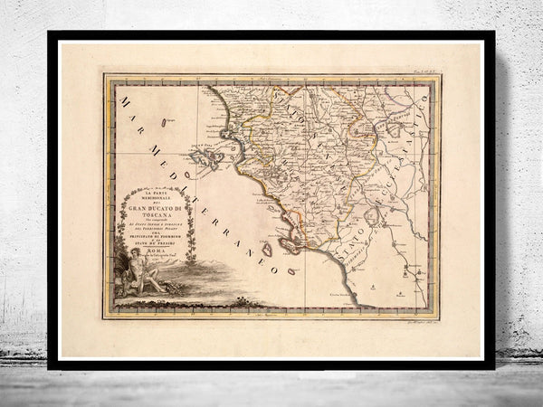 Old Map of Tuscany Toscana Italy 1791 Vintage Map | Vintage Poster Wall Art Print | Wall Map Print | Old Map Print | Map Gift