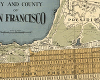 Old Map of San Francisco 1938 | Vintage Poster Wall Art Print | Wall Map Print | Old Map Print | Map Gift | Anniversary gift