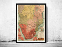 Old Map of South Africa 1924 Vintage Map | Vintage Poster Wall Art Print | Wall Map Print | Old Map Print | Map Gift | Anniversary gift