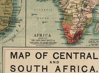 Old Map of South Africa 1924 Vintage Map | Vintage Poster Wall Art Print | Wall Map Print | Old Map Print | Map Gift | Anniversary gift