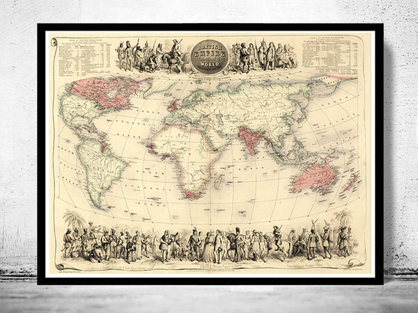 Old World Map Antique Atlas 1850 Vintage Map | World Map Gift World Map Print | Vintage World Map | World Map Wall Art | Map Gift