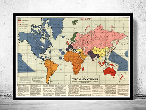 Old World Map infamous New World Order 1942 | World Map Gift World Map Print | Vintage World Map | World Map Wall Art | Map Gift