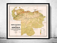 Old Map of Venezuela 1920 Vintage Map | Vintage Poster Wall Art Print | Wall Map Print | Old Map Print | Map Gift | Anniversary gift