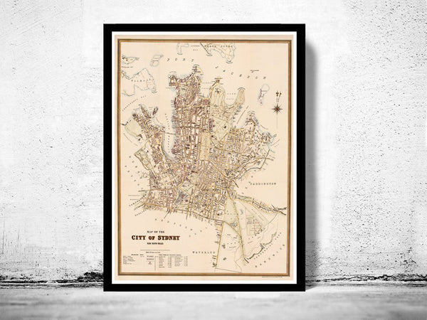 Old Map of Sydney Australia 1895 Vintage Map of Sydney | Vintage Poster Wall Art Print | Wall Map Print | Old Map Print | Map Gift