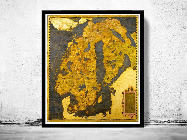 Old Map of Norway Sweden Scandinavia Antique Norwegen 1565 | Vintage Poster Wall Art Print | Wall Map Print | Old Map Print | Map Gift