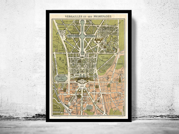 Old Map of Versailles France 1920 | Vintage Poster Wall Art Print | Wall Map Print | Old Map Print | Map Gift | Anniversary gift