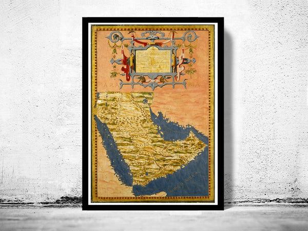 Old Map of Middle East Arabian Peninsula 1565 Vintage Map | Vintage Poster Wall Art Print | Wall Map Print | Old Map Print | Map Gift