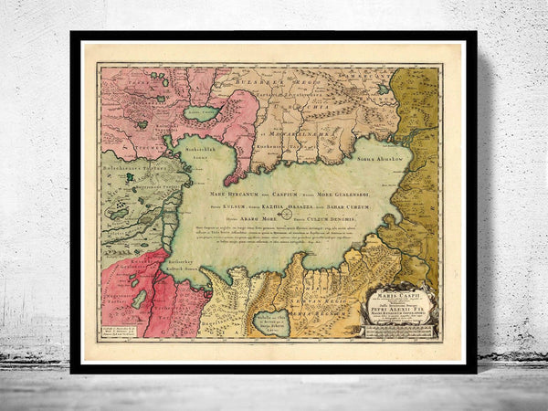 Old Map of Caspian Sea 1750 | Vintage Poster Wall Art Print | Wall Map Print | Old Map Print | Map Gift | Anniversary gift