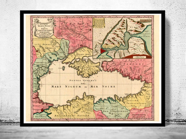 Old Map of Black Sea 1750 Crimea Vintage Map | Vintage Poster Wall Art Print | Wall Map Print | Old Map Print | Map Gift| Housewarming Gift