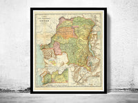 Old Map of Congo Africa 1910 Vintage Map | Vintage Poster Wall Art Print | Wall Map Print | Old Map Print | Map Gift | Anniversary gift