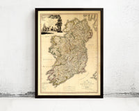 Old Map of Ireland 1797 Vintage Map of Ireland Gift | Vintage Map Wall Art Print