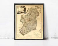Old Map of Ireland 1797 Vintage Map of Ireland Gift | Vintage Map Wall Art Print
