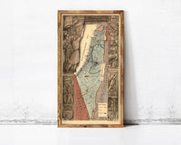 Old Map of Israel and Palestine boundaries  | Vintage Map Wall Art Print