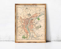 Old Map of Liège Belgium 1880 Vintage Map | Vintage Map Wall Art Print