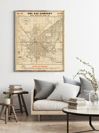 Old Map of Lincoln Nebraska 1929 Vintage Map Wall Map Print