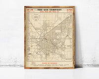 Old Map of Lincoln Nebraska 1929 Vintage Map Wall Map Print