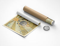 Movements and Phases of the Moon Poster 1661 Celestial Chart Map | Vintage Map Wall Art Print | Large Poster Print | Lunar Phases Wall Art