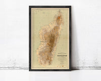 Old Map of Madagascar 1902 Vintage Map | Vintage Map Wall Art Print
