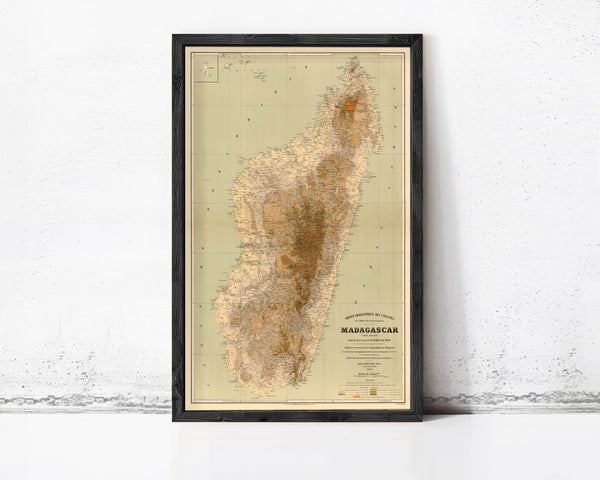 Old Map of Madagascar 1902 Vintage Map | Vintage Map Wall Art Print