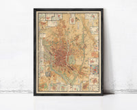 Old Map of Madrid 1902 Spain Madrid Vintage Map | Vintage Map Wall Art Print
