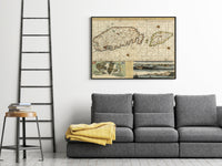 Old Map of Malta Island 1734 Vintage Map | Vintage Map Wall Art Print