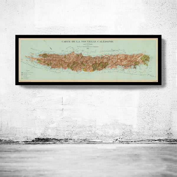 Old Map of New Caledonia 1884 Nouvelle-Calédonie Carte Vintage Map | Vintage Poster Wall Art Print | (Copy)