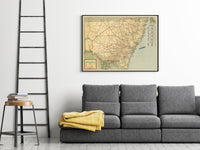 Old map of New South Wales 1948 Australia Vintage Map | Vintage Map Wall Art Print