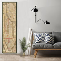 Vintage Map of New York Underground Subway Lines 1908 Old NY Map SEPIA | Vintage Map Wall Art Print