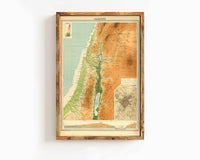 Old Map of Palestine and Jerusalem 1920 Vintage Map Gift  | Vintage Map Wall Art Print