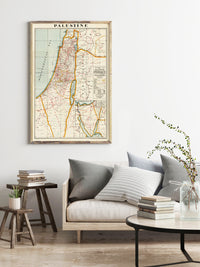 Old Map of Palestine 1942 Vintage Map of Palestine | Vintage Map Wall Art Print |