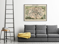 Old Map of Paris Monumentale France 1878 Vintage Map | Vintage Map Wall Art Print
