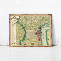 Old Map of Philadelphia 1700 Vintage Map | Vintage Map Wall Art Print