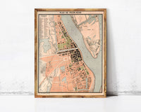 Old Map of Phnom Penh Cambodia 1920 Vintage Map | Vintage Map Wall Art Print