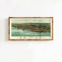 Birdseye View of Plymouth Massachusetts 1910, Panoramic view