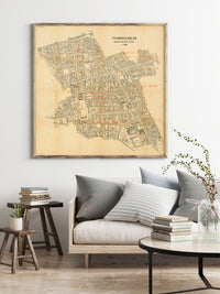 Old Map of Pompeii Italy 1909 Vintage Map | Vintage Map Wall Art Print