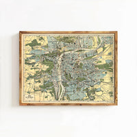 Old Map of Prague 1900 Czech Republic | Vintage Map Wall Art Print