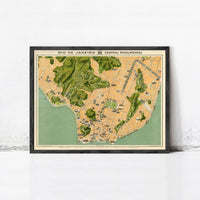 Old Map of Rio de Janeiro Brazil 1914 Vintage Map | Wall Map Print
